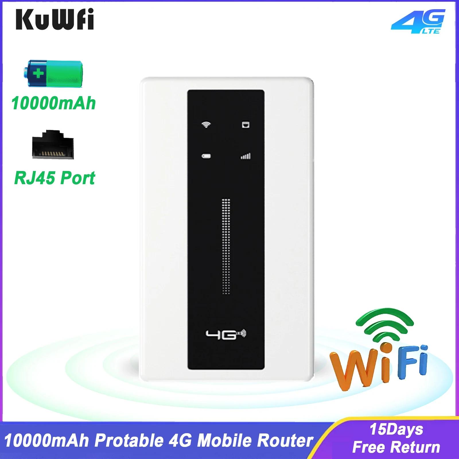 KuWFi 4G     , 10000mAh 4G LTE, ߿  ޴ ֽ  , WPS RJ45 